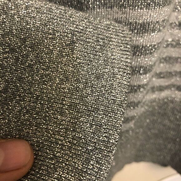 Lane Bryant knit gray metallic stripped button up cardigan sweater 18/20 - Picture 9 of 14